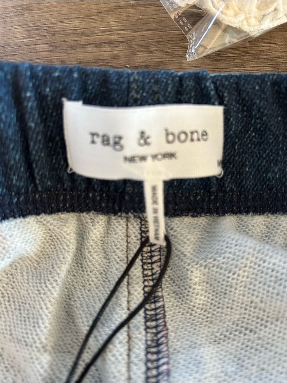 rag & bone Dark Indigo Miramar terry shorts that look like denim - Picture 3 of 6